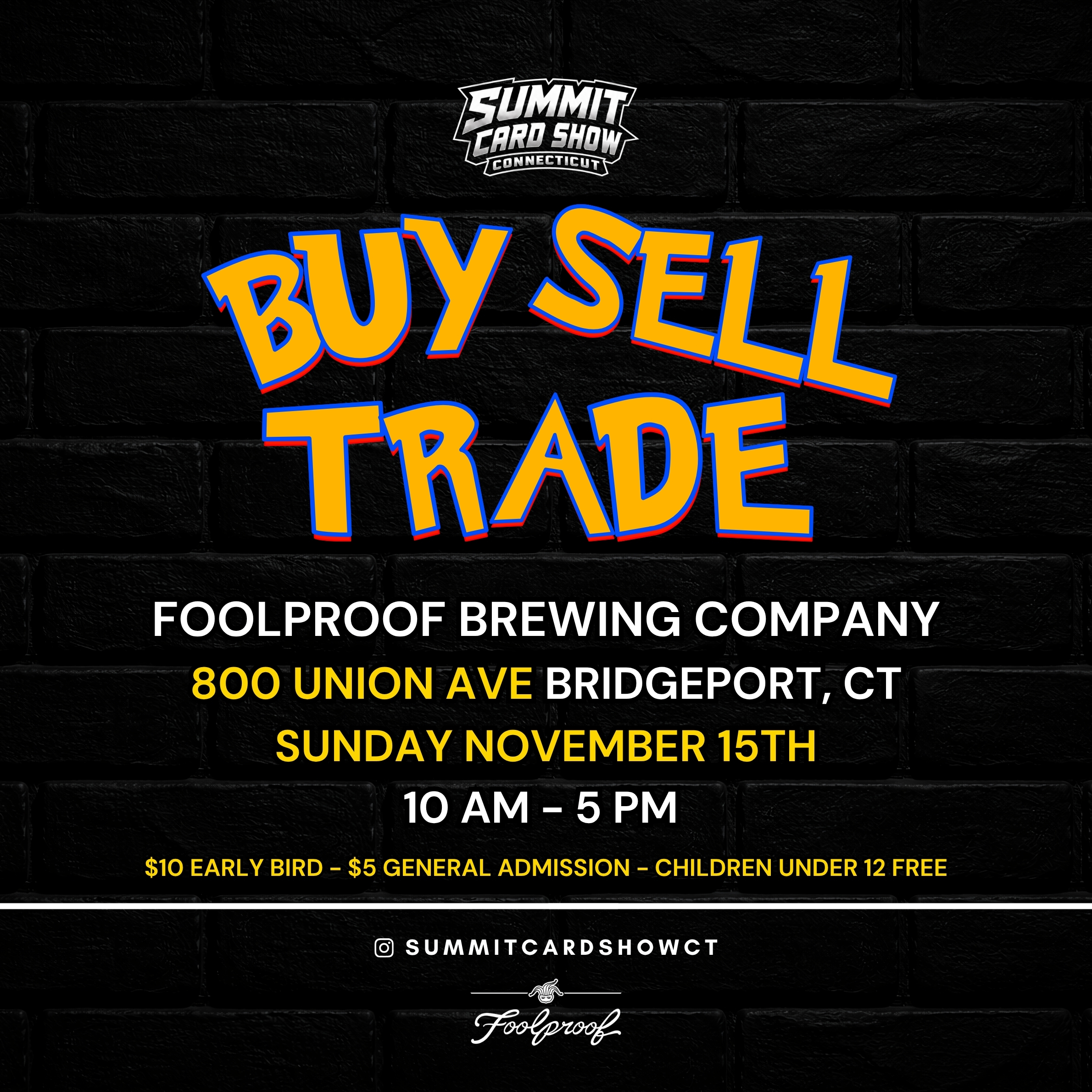 Event flyer for Summit Card Show