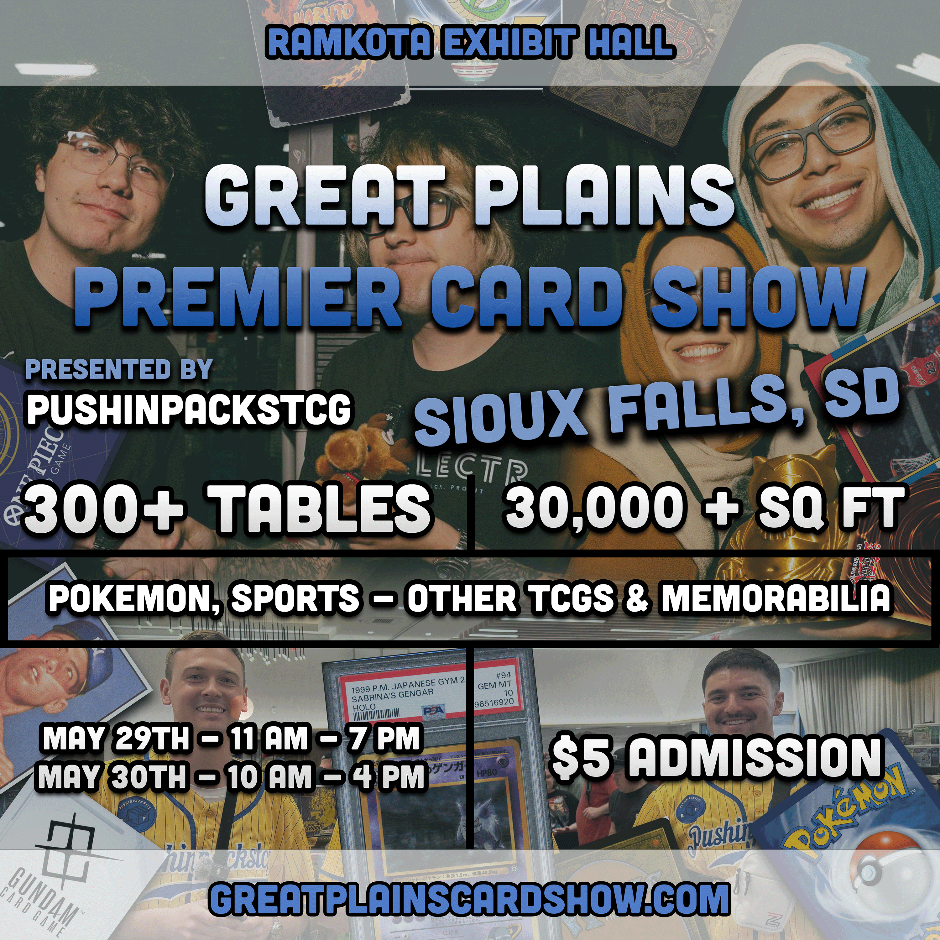 Event flyer for Great Plains Premier Card Show