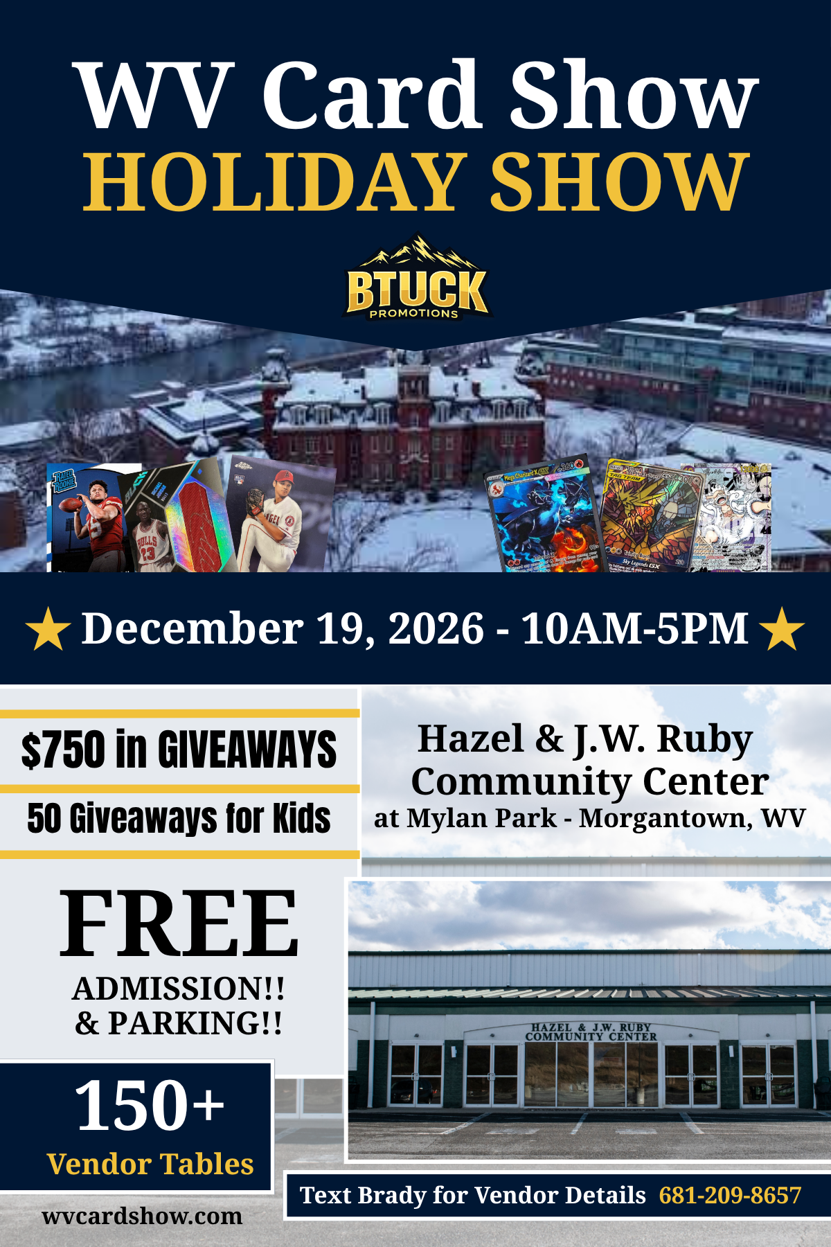 Event flyer for WV Card Show - Holiday Show!