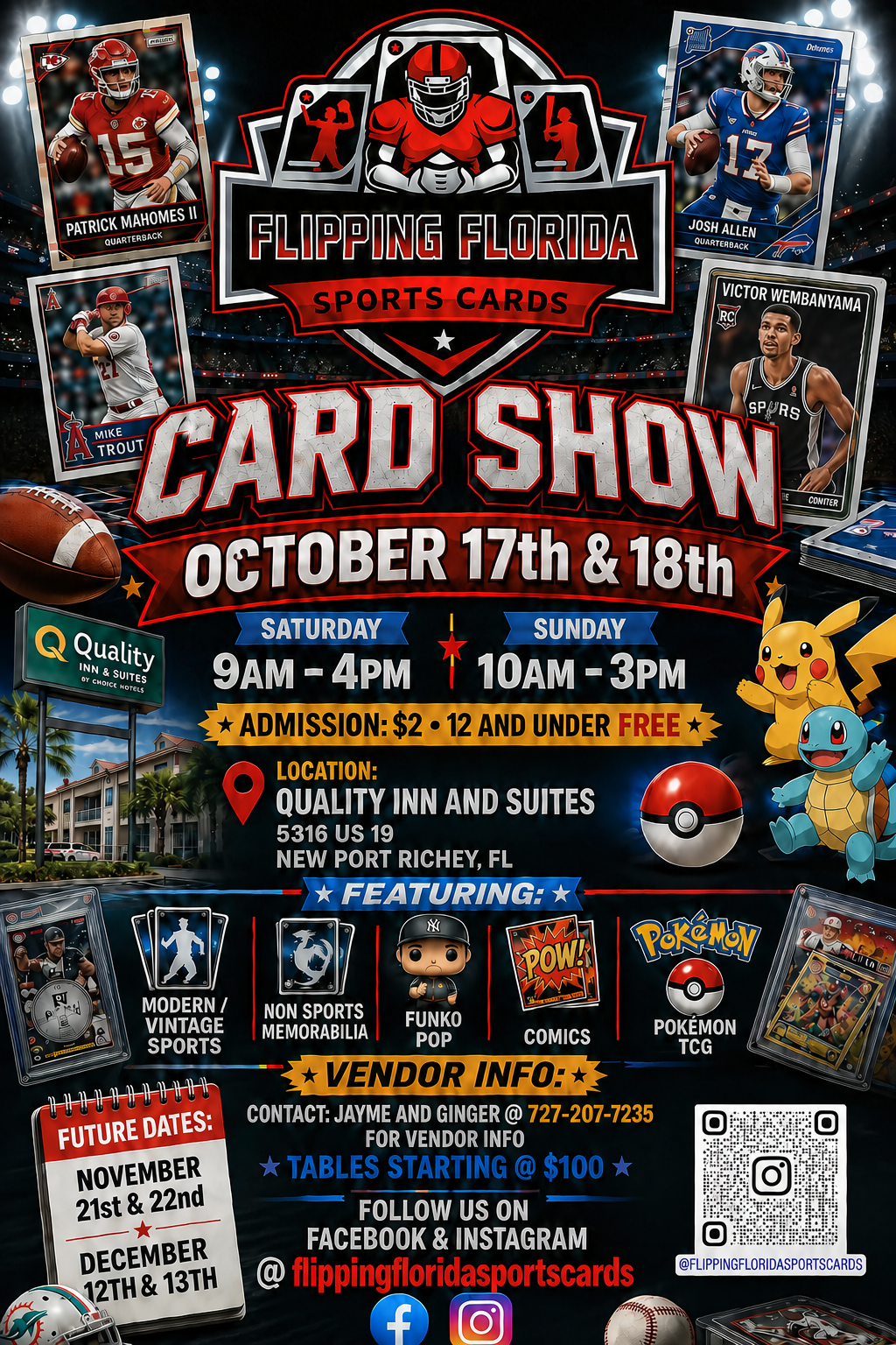 Event flyer for Flipping Florida Sports Cards - CARD SHOW