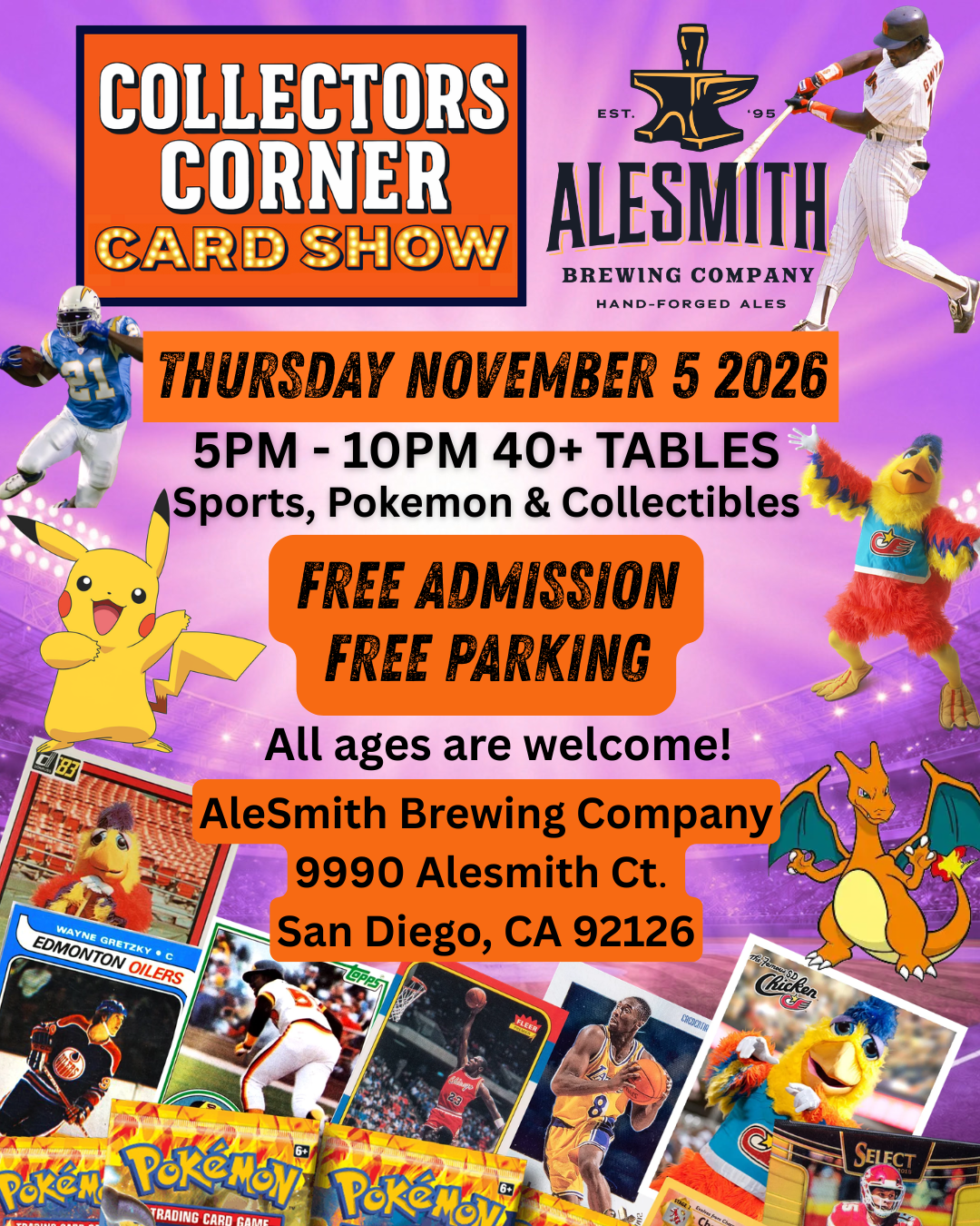 Event flyer for Collectors Corner Card Show