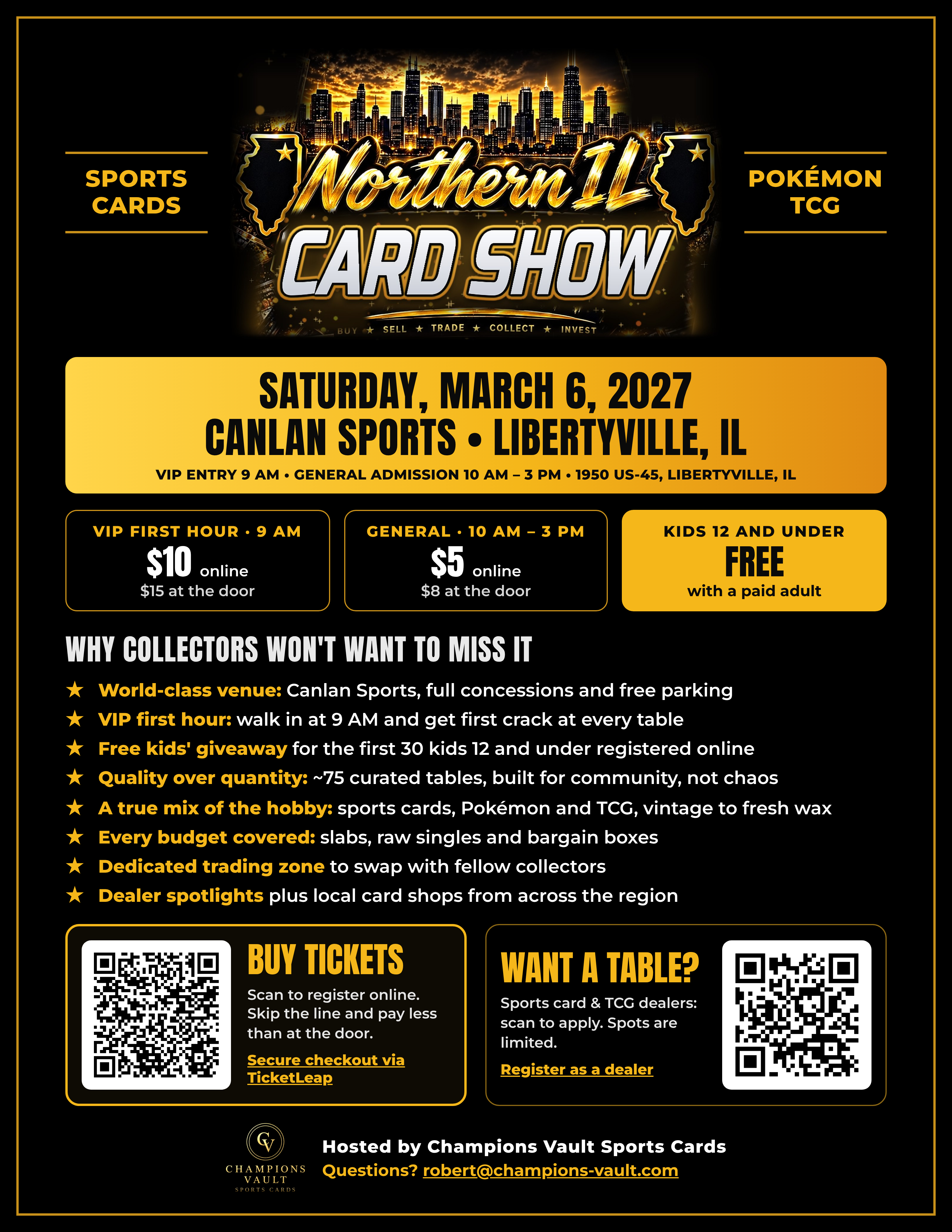Event flyer for Northern IL Card Show