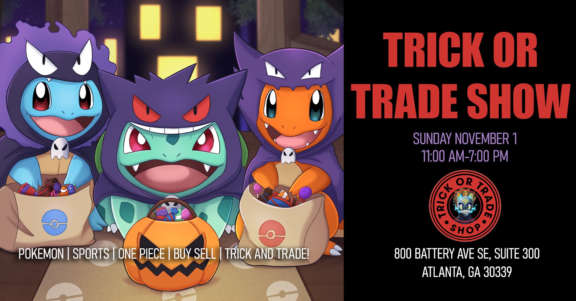 Event flyer for Trick or Trade Show