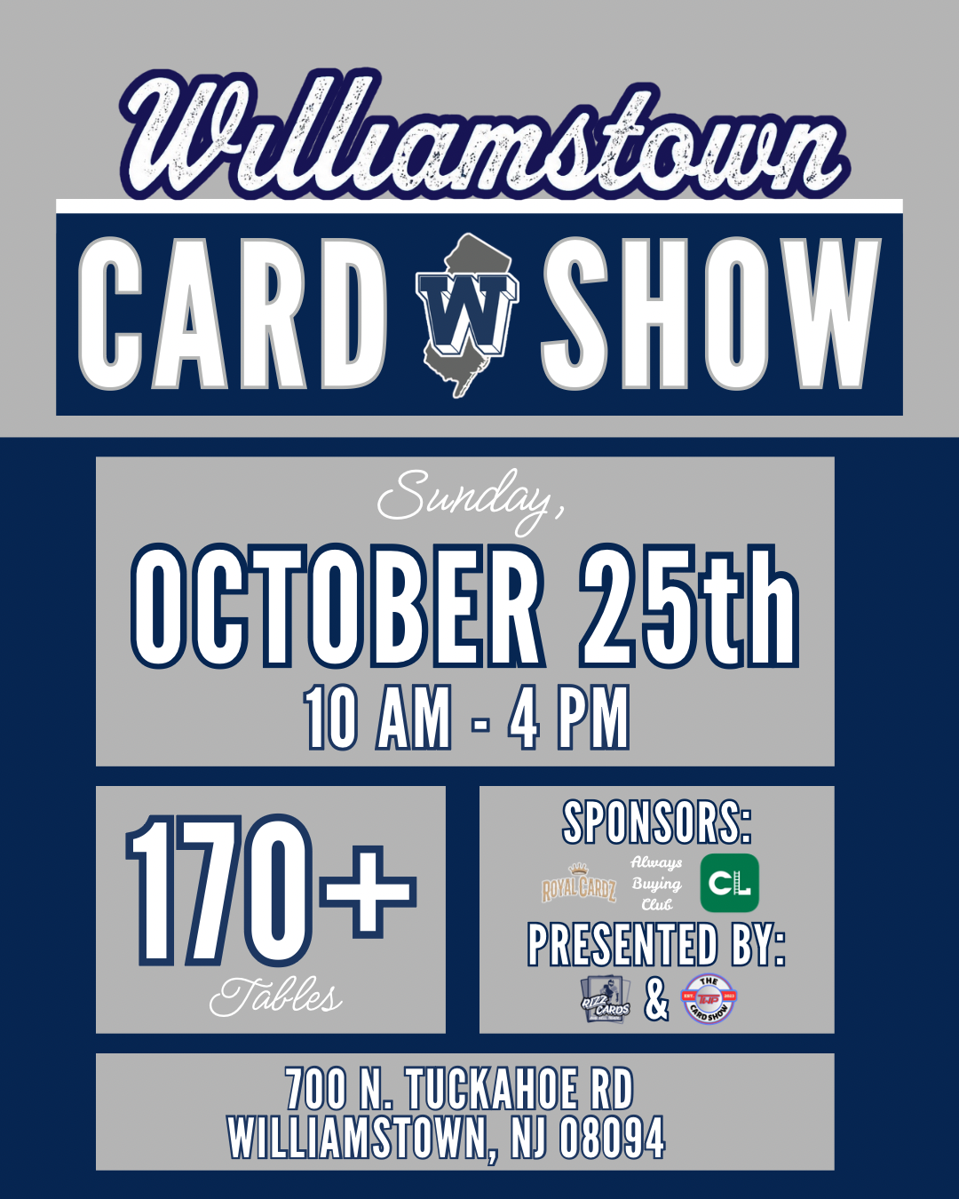 Event flyer for Williamstown Card Show