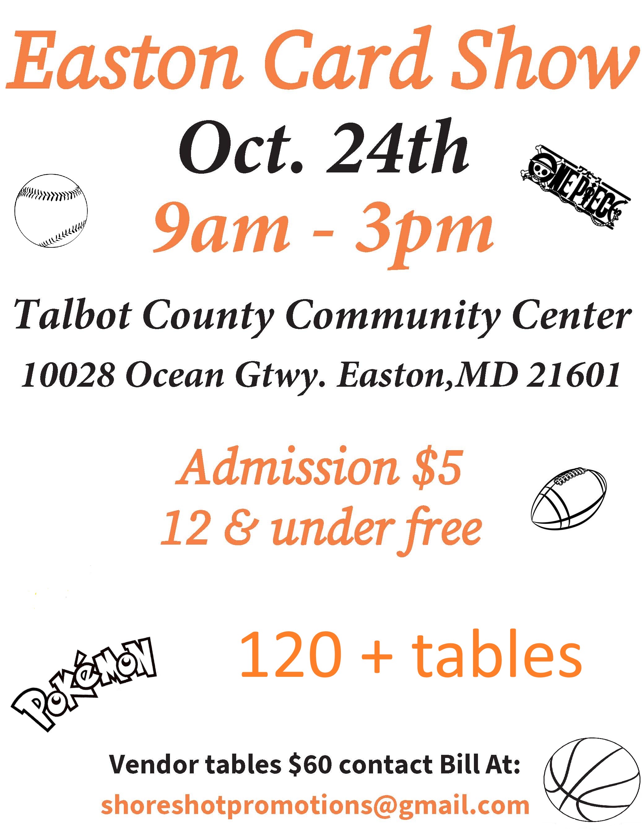 Event flyer for Easton Card Show