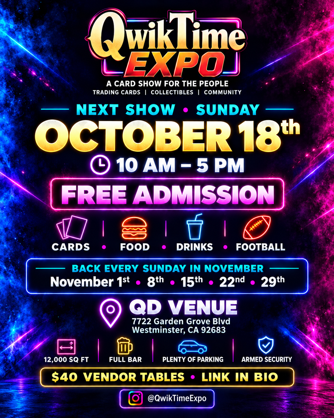 Event flyer for QwikTime EXPO