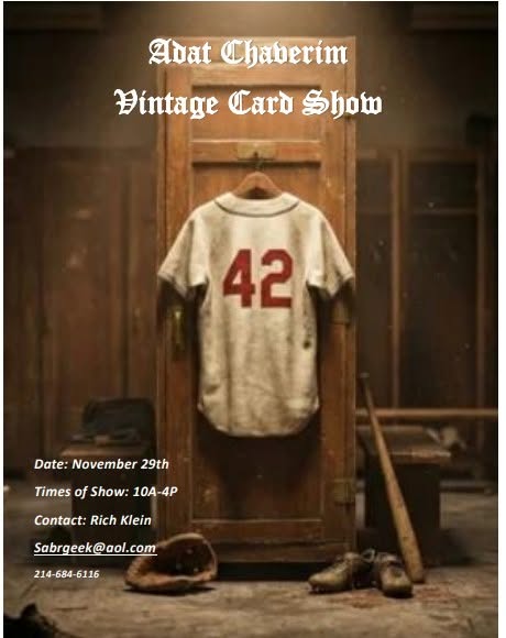 Event flyer for DFW Vintage Card Show/Trade Day 11/29