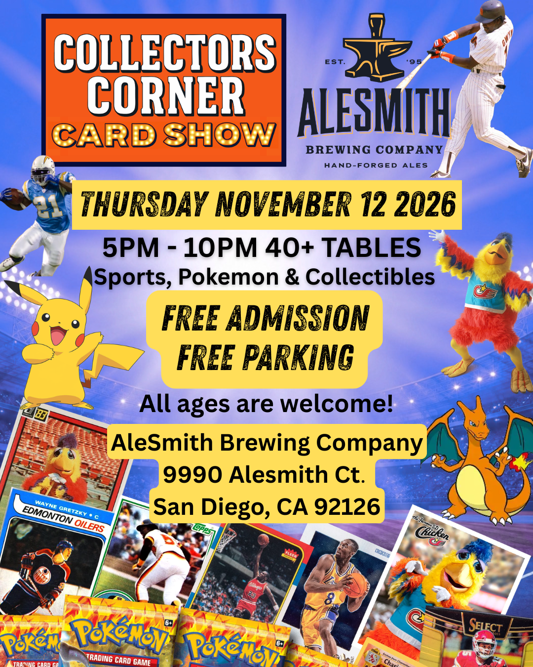 Event flyer for Collectors Corner Card Show