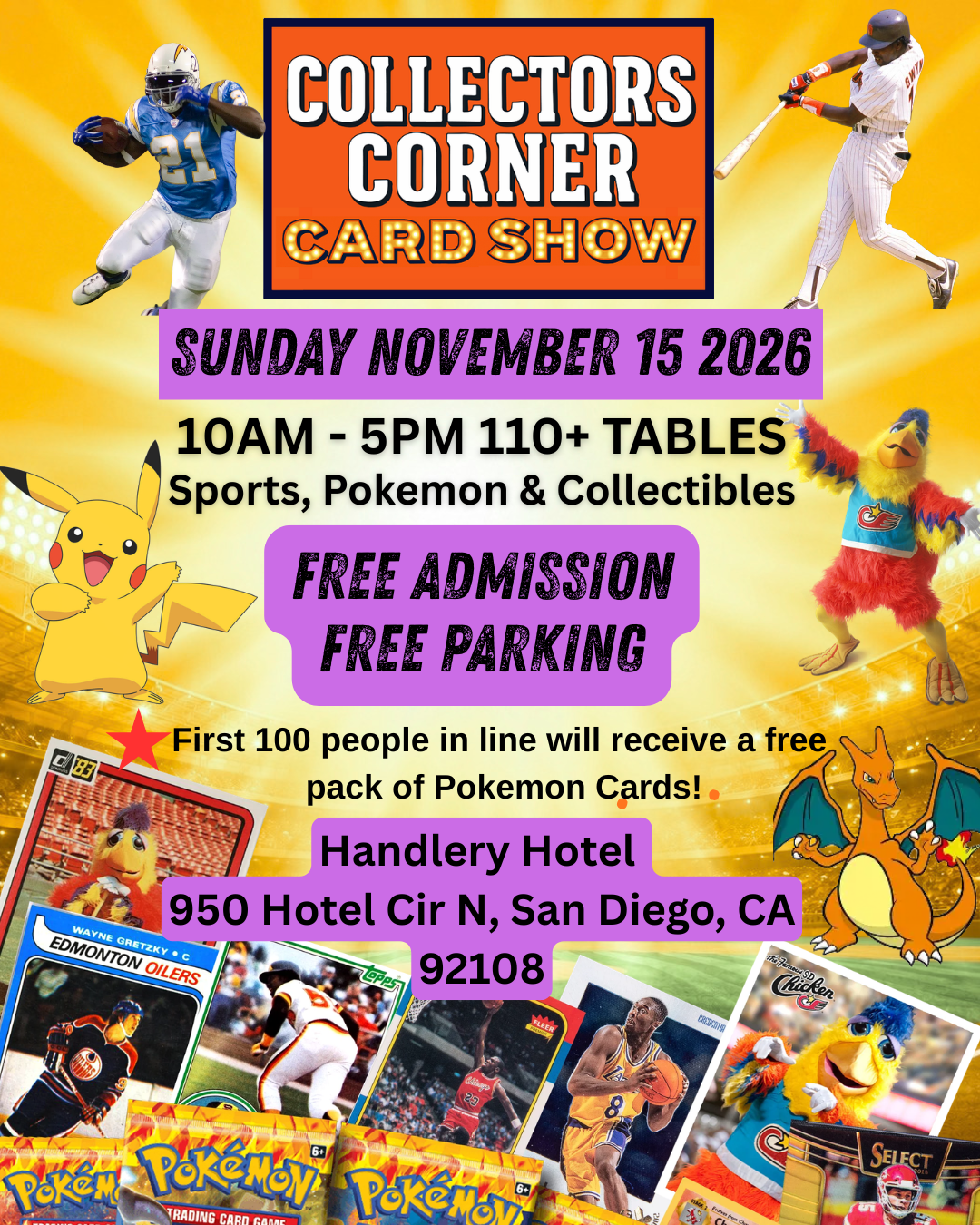 Event flyer for Collectors Corner Card Show