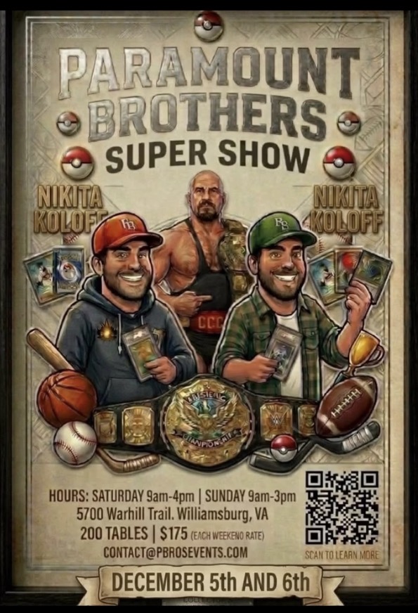 Event flyer for Paramount Brothers Super Show Williamsburg VA