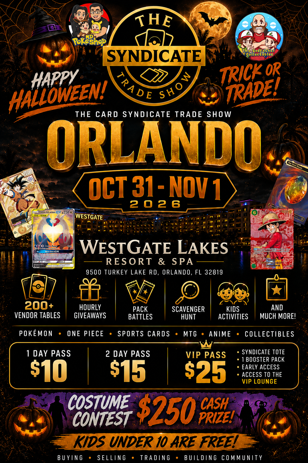 Event flyer for The Syndicate Trade Show - Orlando Halloween Weekend