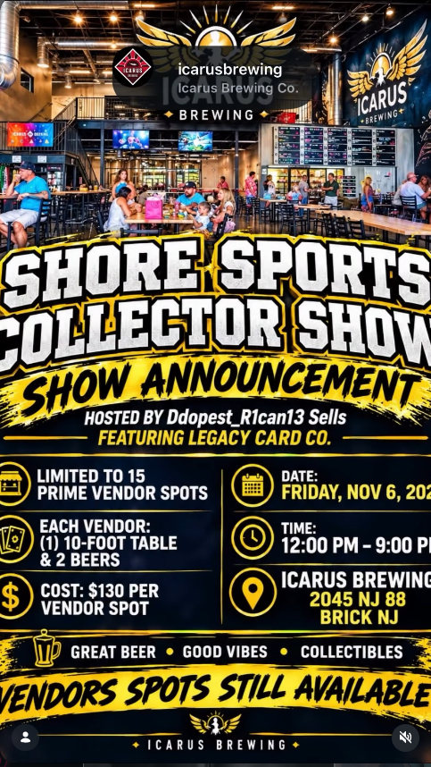 Event flyer for THE SHORE SPORTS COLLECTOR